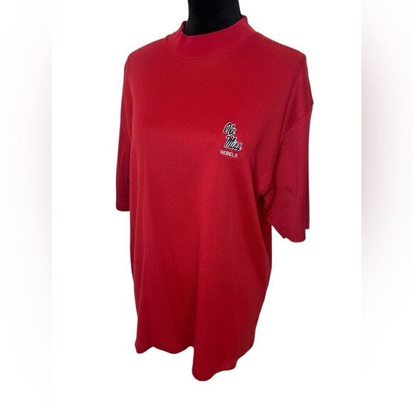 VINTAGE CUTTER & BUCK OLE MISS REBELS RED T-SHIRT MENS SIZE LARGE - Picture 2 of 7
